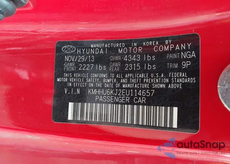 2014 Hyundai Genesis 3.8 R-Spec z USA, uszkodzony, nr VIN KMHHU6KJ2EU114657